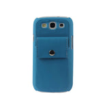  Samsung Galaxy S3 Durable Leather Protective Case With Back Pocketnavy