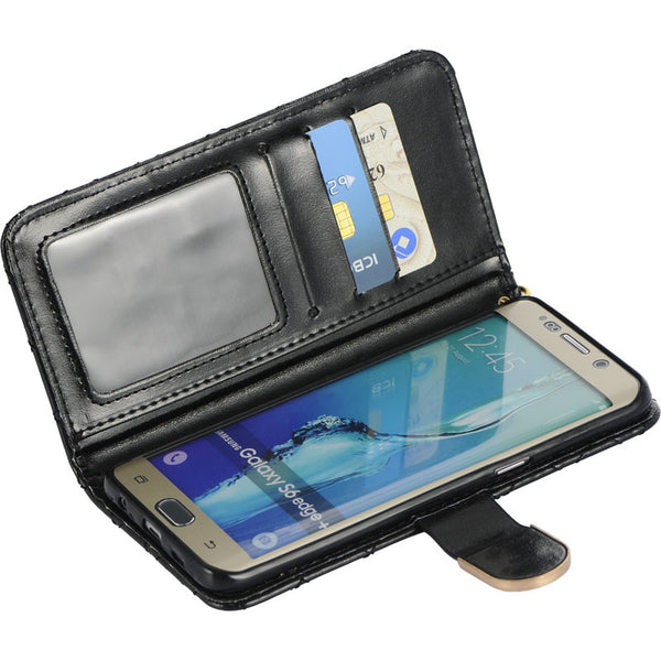 Samsung Galaxy S6 Edge Plus Shiny Quilt Wallet Pouch