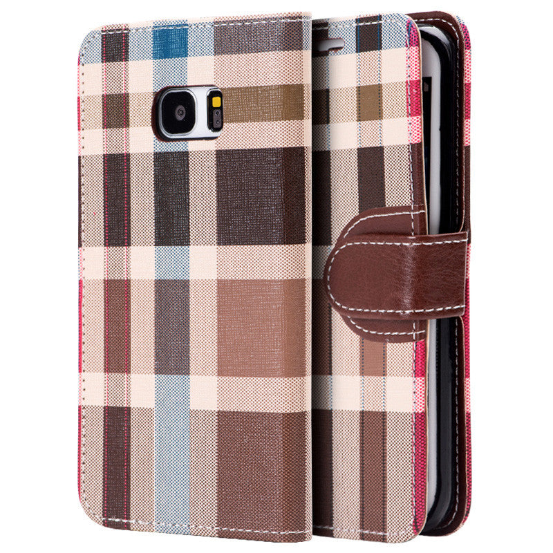 Samsung Galaxy S7 Plaid Wallet W/  Card Slot