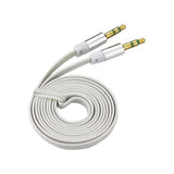  Stereo Male To Male Flat Audio Cable 3.2Ft In White