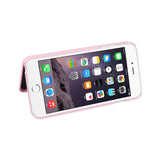  iPhone 6 Plus/ 6S Plus Hidden Mirror Wallet Case With Kickstand Function In Pink