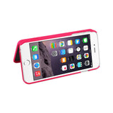  iPhone 6 Plus/ 6S Plus Hidden Mirror Wallet Case With Kickstand Function In Red