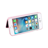  iPhone 6/ 6S Hidden Mirror Wallet Case With Kickstand Function In Pink