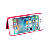  iPhone 6/ 6S Hidden Mirror Wallet Case With Kickstand Function In Red