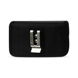  Horizontal Rugged Pouch With Velcro And Metal Belt Clip In Black