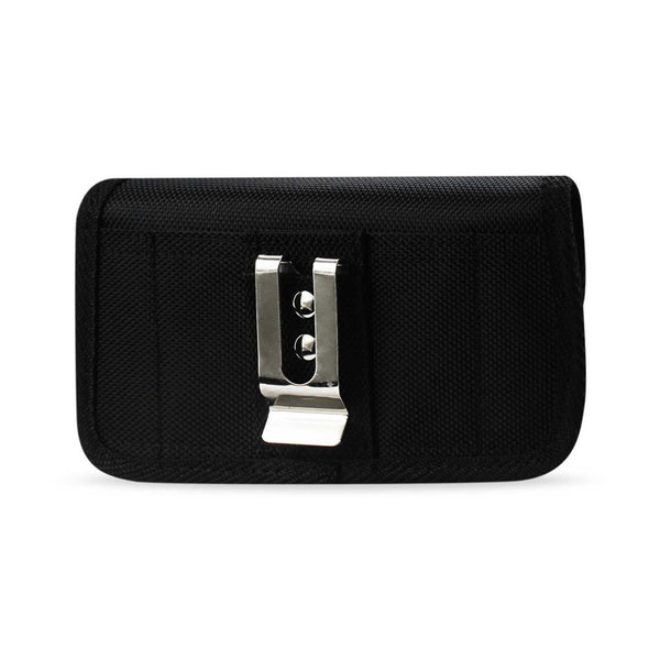 Horizontal Rugged Pouch With Velcro And Metal Belt Clip