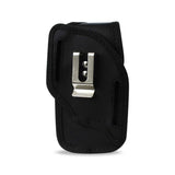 Vertical Rugged Pouch Samsung Mega 6.3Inch Plus-Black With Metal Clip And Velcro Inner Size: 7.0X3.86X0.71Inch