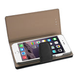  iPhone 6/ 6S Synthetic Bullhide Leather Wallet Case With Rfid Card Protection In Black