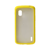  LG Nexus 4 Frame Bumper Clear Back Case In Yellow