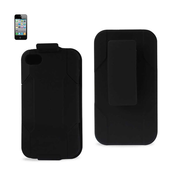 iPhone 4G Hybrid Heavy Duty Holster Combo Kickstand Case