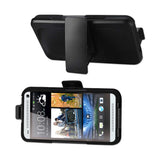  HTC One M7 Hybrid Heavy Duty Holster Combo Case In Black