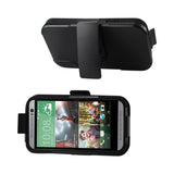  HTC One M8 Hybrid Heavy Duty Holster Combo Case In Black