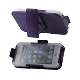  iPhone 5/5S/Se Hybrid Heavy Duty Holster Combo Case In Purple Clear