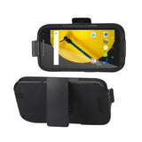  Motorola Moto E (2015) Hybrid Heavy Duty Holster Combo Case In Black