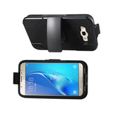  Samsung Galaxy J7 Hybrid Heavy Duty Holster Combo Case In Black