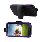  Samsung Galaxy S4 Hybrid Heavy Duty Holster Combo Case In Purple Black