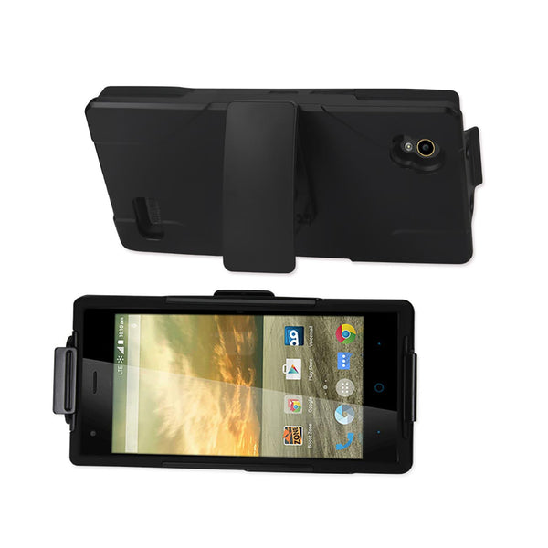 ZTE Warp Elite Hybrid Heavy Duty Holster Combo Case