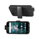  ZTE Warp 7/ Z959 Hybrid Heavy Duty Holster Combo Case In Black