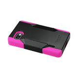  LG Optimus F3 Hybrid Heavy Duty Case In Hot Pink Black