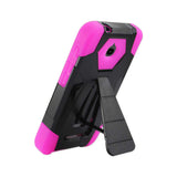  Alcatel Dawn/ Streak Hybrid Heavy Duty Case With Kickstand In Hot Pink Black