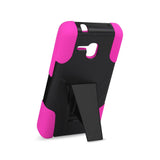  Alcatel One Touch Fierce Xl Hybrid Heavy Duty Case With Kickstand In Hot Pink Black