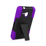  Alcatel One Touch Fierce Xl Hybrid Heavy Duty Case With Kickstand In Purple Black