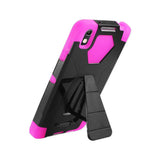  Alcatel Idol 4 Hybrid Heavy Duty Case With Kickstand In Hot Pink Black