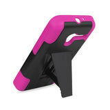  Alcatel Onetouch Pixi 3 Hybrid Heavy Duty Case With Kickstand In Hot Pink Black