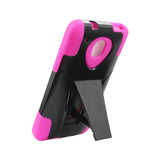  HTC One Mini M4 Hybrid Heavy Duty Case With Kickstand In Hot Pink Black