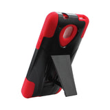  HTC One Mini M4 Hybrid Heavy Duty Case With Kickstand In Red Black