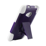  HTC One M7 Hybrid Heavy Duty Case With Kickstand In Purple White