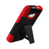  HTC One Mini 2 Hybrid Heavy Duty Case With Kickstand In Red Black