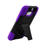  HTC One M8 Hybrid Heavy Duty Case With Kickstand In Purple Black