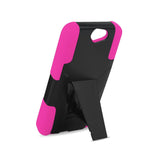  HTC One A9 Hybrid Heavy Duty Case With Kickstand In Hot Pink Black