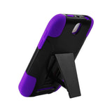  HTC One Sv Hybrid Heavy Duty Case With Kickstand In Black Purple