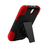  HTC One Sv Hybrid Heavy Duty Case With Kickstand In Black Red