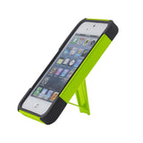  iPhone 5/5S/Se Hybrid Heavy Duty Case With Kickstand In Yellow Black