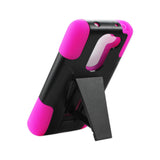  LG G2 Mini Hybrid Heavy Duty Case With Kickstand In Hot Pink Black