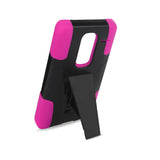  LG Ls675 Hybrid Heavy Duty Case With Kickstand In Hot Pink Black