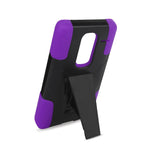  LG Ls675 Hybrid Heavy Duty Case With Kickstand In Purple Black