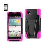 LG Optimus F3 Ls720 Hybrid Heavy Duty Case With Kickstand