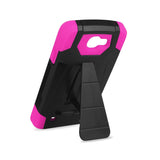  LG Spree Hybrid Heavy Duty Case With Kickstand In Hot Pink Black