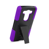  LG V10 Hybrid Heavy Duty Case With Kickstand In Purple Black