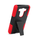  LG V10 Hybrid Heavy Duty Case With Kickstand In Red Black