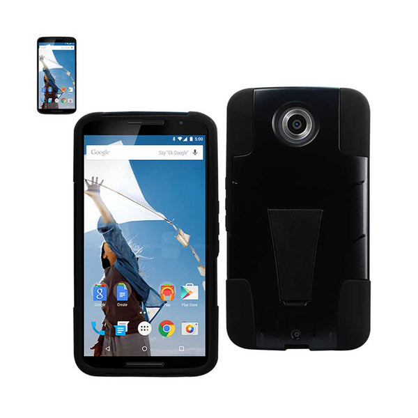 Motorola Nexus 6 Hybrid Heavy Duty Case With Kickstand