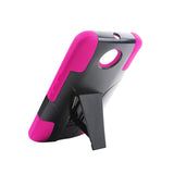  Motorola Nexus 6 Hybrid Heavy Duty Case With Kickstand In Hot Pink Black