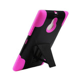  Nokia Lumia 1520 Hybrid Heavy Duty Case With Kickstand In Hot Pink Black