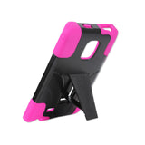  Samsung Galaxy Note Edge Hybrid Heavy Duty Case With Kickstand In Hot Pink Black