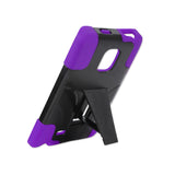  Samsung Galaxy Note Edge Hybrid Heavy Duty Case With Kickstand In Purple Black