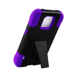  Samsung Galaxy S5 Active Hybrid Heavy Duty Case With Kickstand In Purple Black